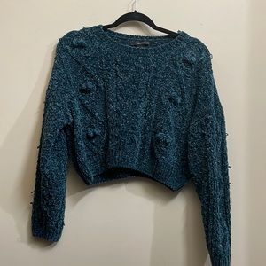 Forever 21 Cropped Emerald Sweater